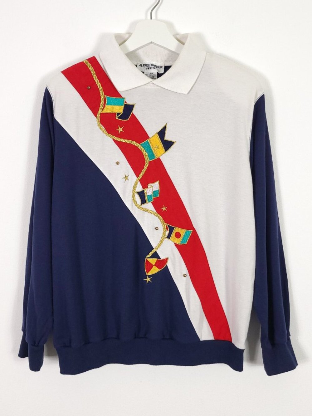 Retro 80s Eclectic Grandma Collared Sweatshirt